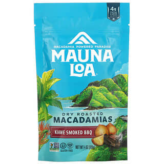 Mauna Loa, Macadâmias Assadas a Seco, Churrasco Defumado Kiawe, 113 g (4 oz)