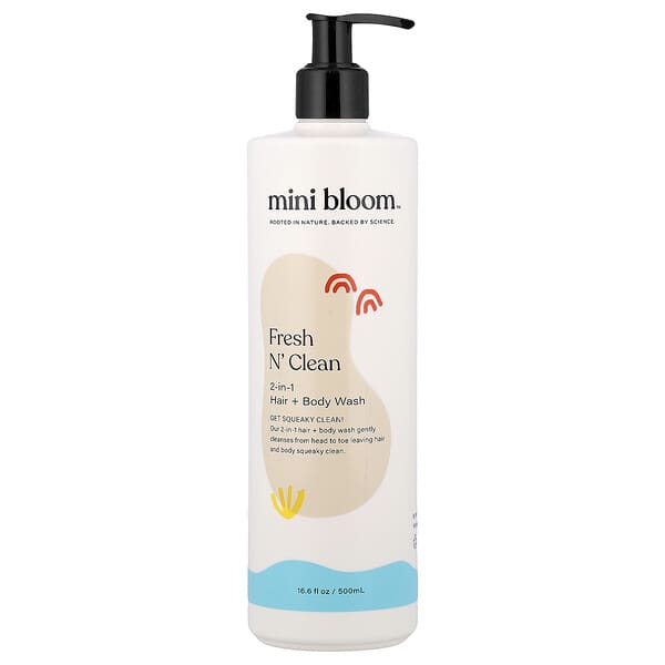 Mini Bloom, Fresh N' Clean, 2-in-1 헤어 + 바디 워시, 500ml(16.6fl oz)