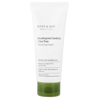 Mary & May, 魚腥草 + 茶樹，潔面乳，5.07 液量盎司（150 毫升）