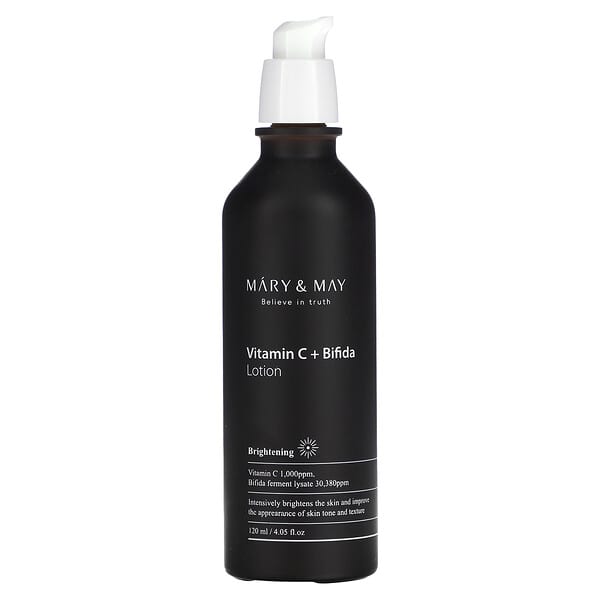 Mary & May, 維生素 C + 雙歧桿菌，乳液，4.05 液量盎司（120 毫升）