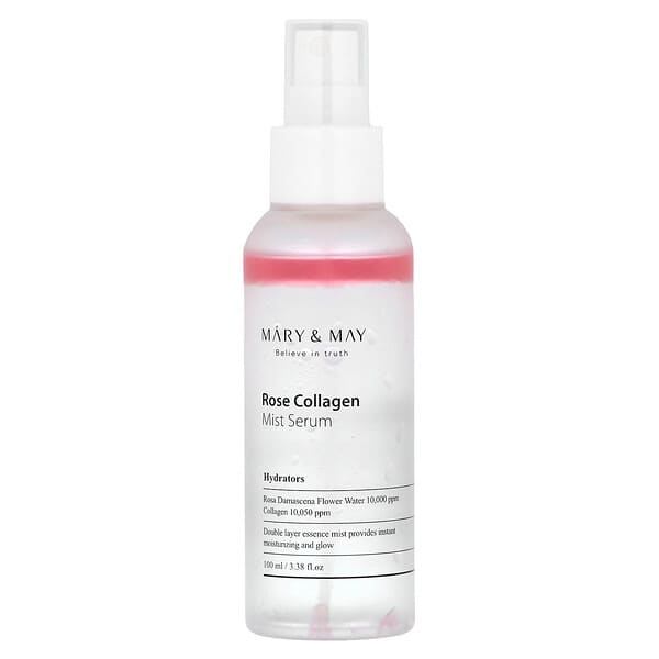Mary & May, 로즈 콜라겐 미스트 세럼, 100ml(3.38fl oz)
