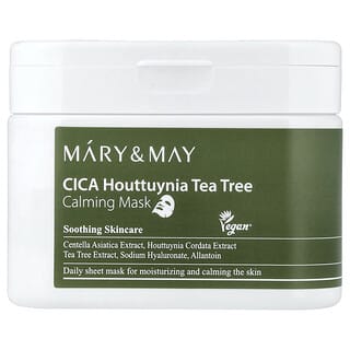Mary & May, CICA Houttuynia teepuun rauhoittava kauneusnaamio, 30 arkkia, 400 g