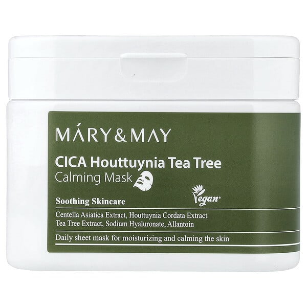 Mary & May, 시카 Houttuynia 티트리 카밍 뷰티 마스크, 30매, 400g(14.1oz)