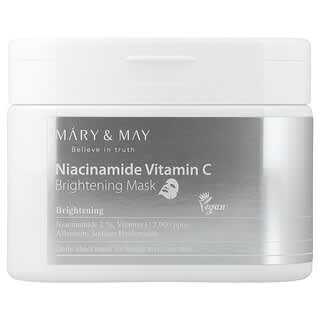 Mary & May, Niacinamida y vitamina C, Mascarilla de belleza iluminadora, 30 hojas, 400 g (14,1 oz)