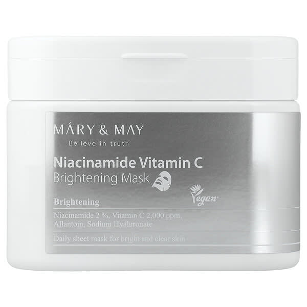 Mary & May, 나이아신아마이드 비타민C, 브라이트닝 뷰티 마스크, 30매, 400g(14.1oz)