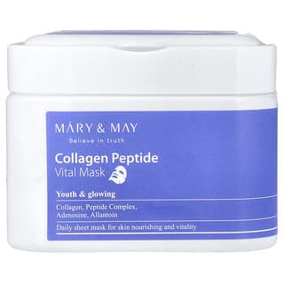 Mary & May, Collagen Peptide, Vital Beauty Mask, 30 Sheets