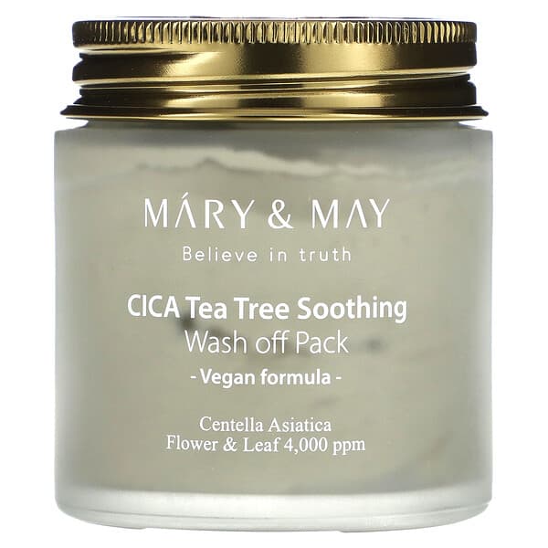 Mary & May, CICA 티트리 수딩, 워시오프 팩, 125g(4.4oz)
