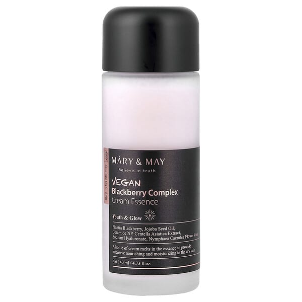 Mary & May, 비건 블랙베리 복합체 크림 에센스, 140ml(4.73fl oz)