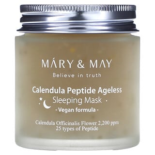Mary & May, Péptido de caléndula sin edad, Mascarilla para la bella durmiente`` 110 g (3,88 oz)