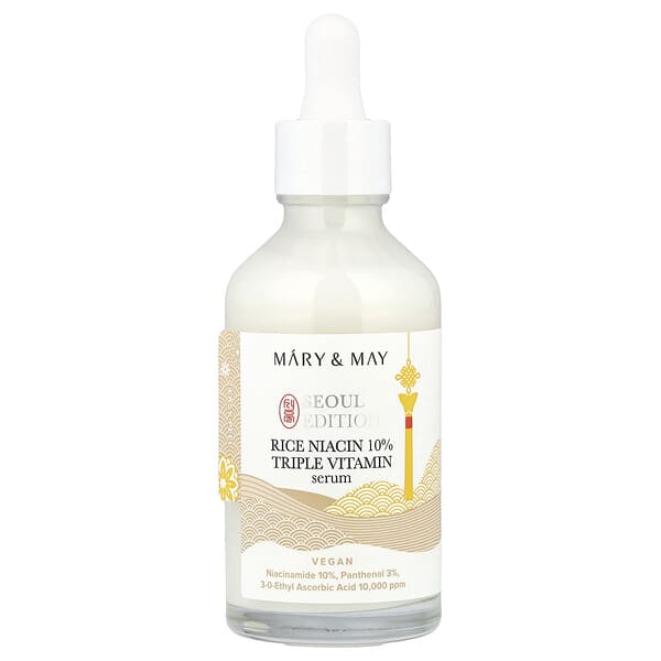 Mary & May, Seoul 에디션, 쌀가루 니아신 10% 트리플 비타민 세럼, 80ml(2.7fl oz)