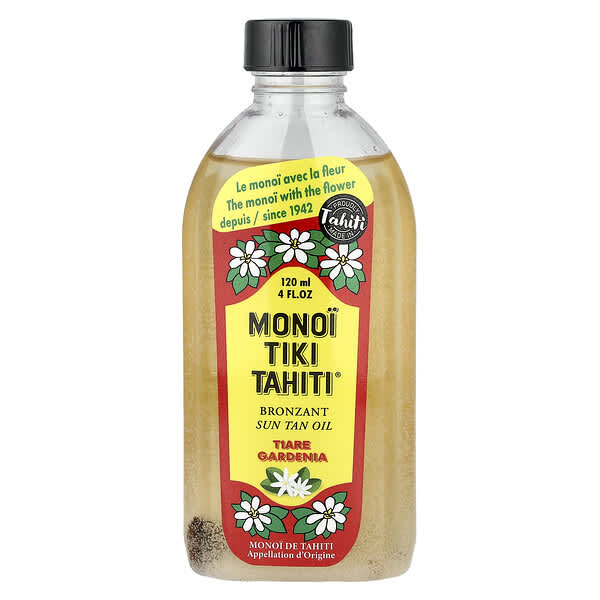 Monoi Tiare Tahiti, Масло за загар със слънцезащитен крем, SPF 3, 4 течни унции (120 ml)
