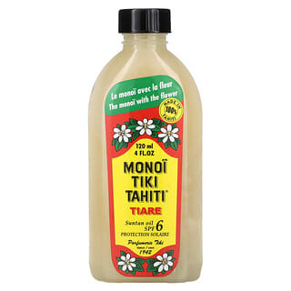 Monoi Tiare Tahiti, 抗曬油，SPF 6，大溪地皇冠花，4 液量盎司（120 毫升）