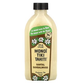 Monoi Tiare Tahiti, Monoi Tiki 大溪地栀子油，檀香木味，4 液量盎司（120 毫升）