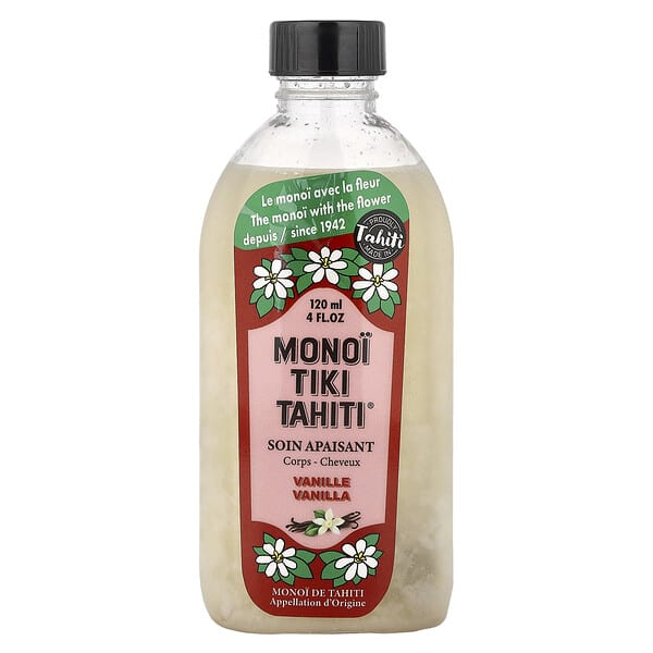 Monoi Tiare Tahiti, Monoi Tiki Tahiti®, 코코넛오일, 바닐라, 120ml(4fl oz)