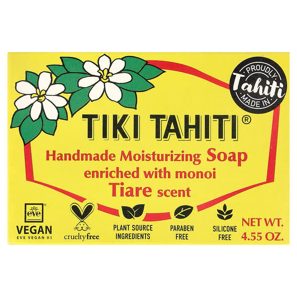Monoi Tiare Tahiti, 수제 모이스처라이징 바 비누, 티아레, 130g(4.55oz)