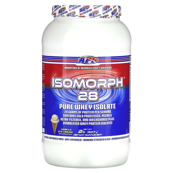 APS, Isomorph 28，全分離乳清蛋白，香草奶油味，2 磅（907 克）