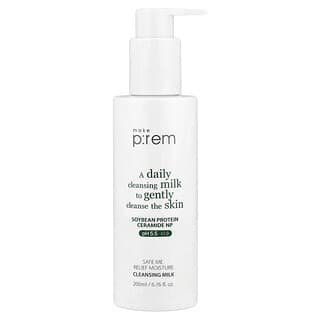 make p:rem, Safe Me（セーフミー）リリーフ モイスチャー クレンジングミルク、200ml（6.76液量オンス）