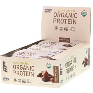 MusclePharm, Plant-Based Organic Protein Bar, Chocolate Toffee, 12 Bars, 1.76 oz (50 g) Each