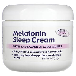 Miracle Plus, Melatonin Sleep Cream, With Lavender & Chamomile, 4 oz (113 g)