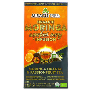 Miracle Tree, Organic Moringa Superfood Energy Infusion, чай из органической моринги с апельсином и маракуйей, 16 пакетиков, 28,8 г (1,01 унции)