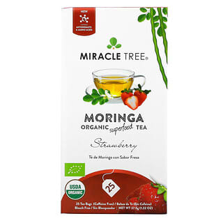 Miracle Tree, Moringa Organic Superfood Tea, клубника, без кофеина, 25 чайных пакетиков, 37,5 г (1,32 унции)
