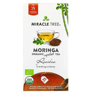 Miracle Tree, 辣木有機 SUPER FOOD 茶，南非博士茶，無咖啡萃取，25 包茶包，1.32 盎司（37.5 克）