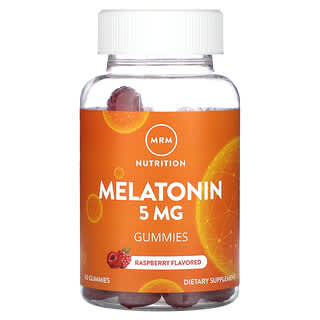 MRM Nutrition, Gomitas de melatonina, Frambuesa, 5 mg, 60 gomitas