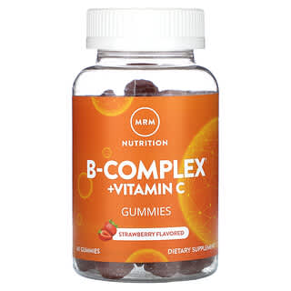 MRM Nutrition, B-Complex с витамином C, жевательные мармеладки, клубника, 60 жевательных таблеток