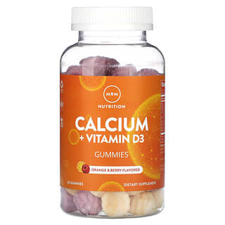 MRM Nutrition, Calcium + Vitamin D3 Gummies, Orange & Berry, 60 Gummies