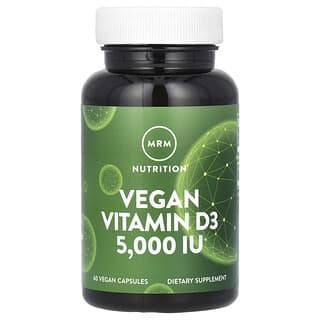 MRM Nutrition, Vitamina D3 Vegana, 5.000 UI, 60 Cápsulas Veganas