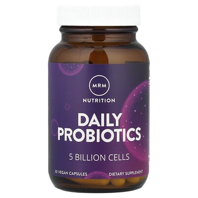 MRM Nutrition, Nutrition, Daily Probiotics, 5 Billion Cells, 30 Vegan Capsules