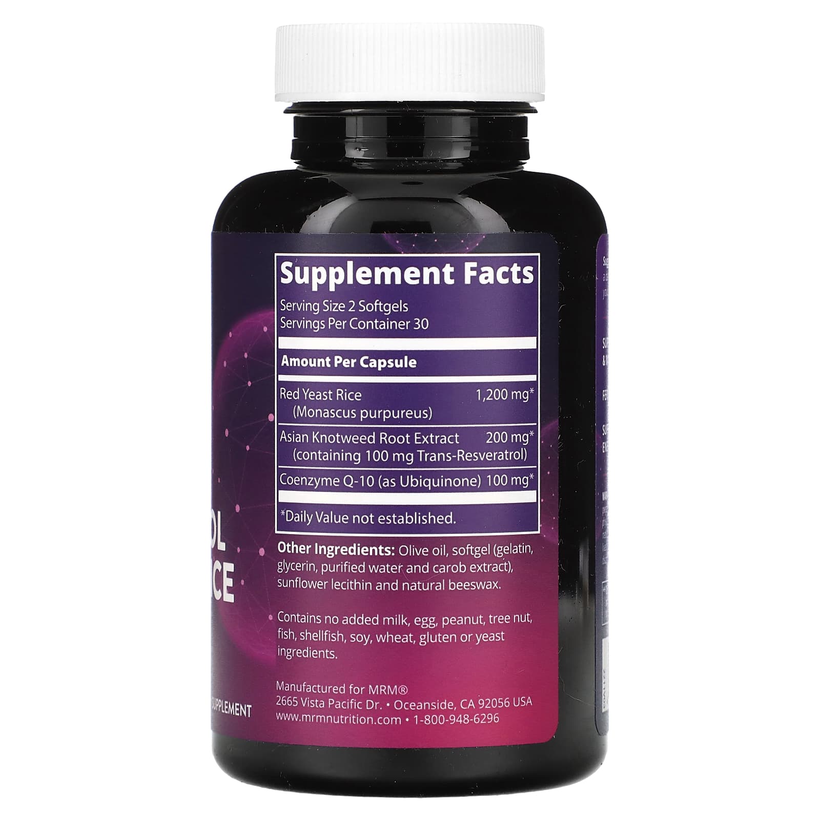 MRM Nutrition, CoQ10 Resveratrol Red Yeast Rice, 60 Softgels