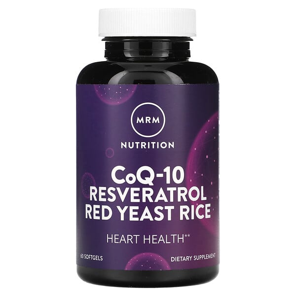 MRM Nutrition, CoQ10 Resveratrol Red Yeast Rice, 60 Softgels
