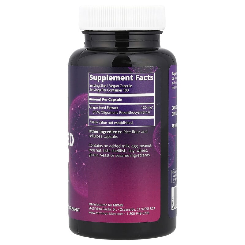 Grape Seed Extract, 100 Vegan Capsules (120 mg per Capsule)