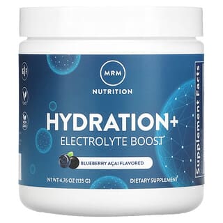 MRM Nutrition, Hidratación y potencia con electrolitos, Arándano azul y asaí`` 135 g (4,76 oz)