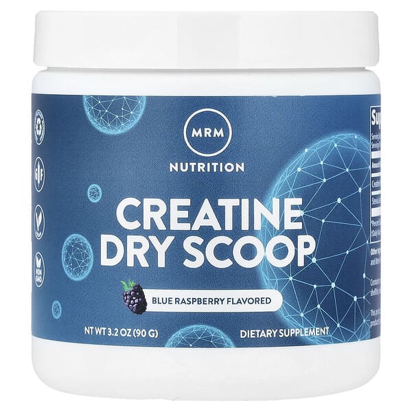 MRM Nutrition Creatine Dry Scoop, Blue Raspberry, 3.2 oz (90 g)