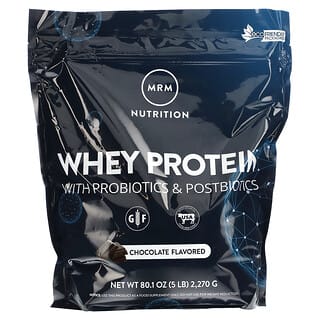 MRM Nutrition, Whey Protein with Probiotics & Postbiotics, Chocolate, 5 lb (2,270 g)