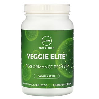 MRM Nutrition, Veggie Elite, Proteína para el rendimiento, Vaina de vainilla, 1020 g (2,2 lb)
