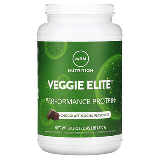 MRM Nutrition, Veggie Elite, Proteína para el rendimiento, Moca y chocolate, 1110 g (2,45 lb)