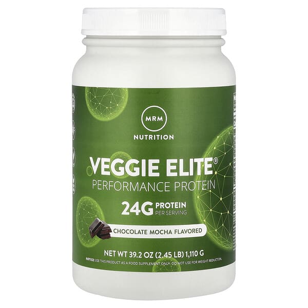 MRM Nutrition, Veggie Elite®, Performance Protein, čokoladna moka, 1110 g