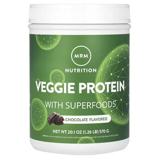 MRM Nutrition, Proteína vegetal con superalimentos, Chocolate, 570 g (1,26 lb)