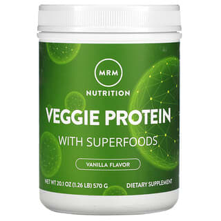 MRM, بروتين نباتي مع أطعمة فائقة، نكهة الفانيليا، 1.26 رطل (570 جم)