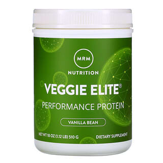MRM Nutrition, Veggie Elite ، بروتين عالي الأداء ، حبوب الفانيليا ، 1.12 رطل (510 جم)
