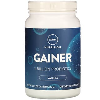 MRM Nutrition, Gainer, 1 Bilhão de Probióticos, Baunilha, 1.512 g (3,3 lb)