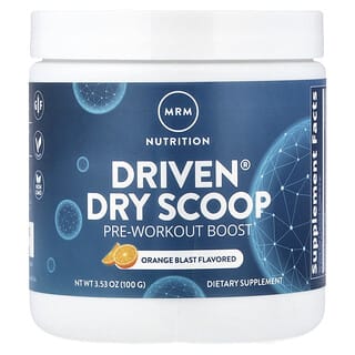 MRM Nutrition, Driven Dry Scoop, Pre-Workout Boost, Orange Blast, 3.53 oz (100 g)
