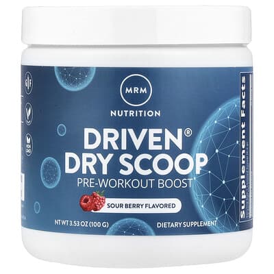 MRM Nutrition, Driven® Dry Scoop, Pre-Workout Boost, Tart Berry Flavor, 3.53 oz (100 g)