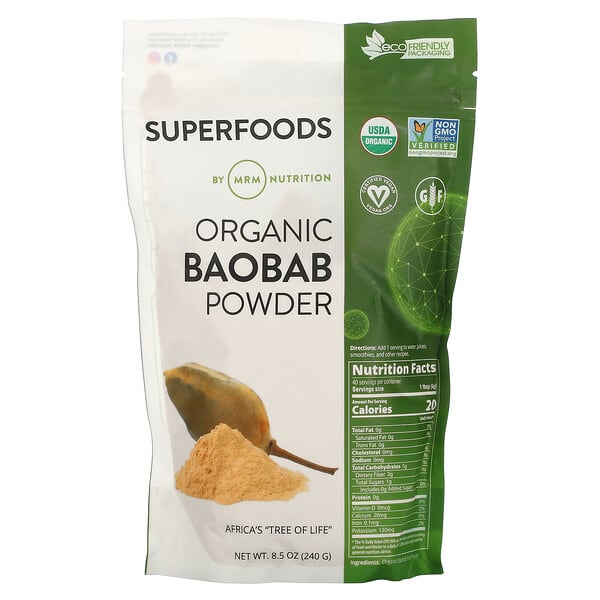 MRM Nutrition‏, مسحوق الباوباب العضوي، 8.5 أونصات (240 جم)