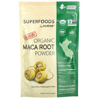 MRM Nutrition, Polvo de raíz de maca orgánica sin procesar, 240 g (8,5 oz)
