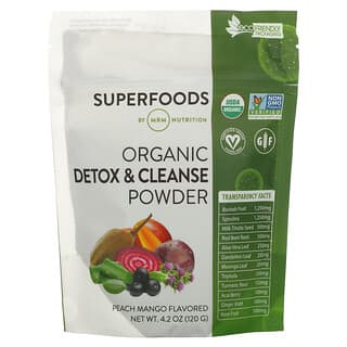 MRM Nutrition, Organic Detox & Cleanse Powder, Bio-Detox- und Reinigungspulver, Pfirsich-Mango, 120 g (4,2 oz.)