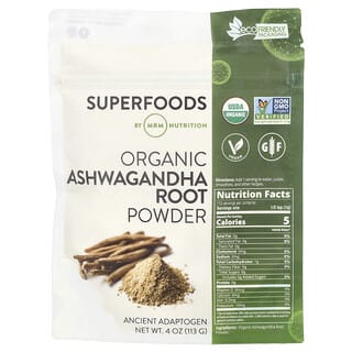 MRM Nutrition, Organic Ashwagandha Root Powder, Bio-Ashwagandha-Wurzelpulver, 113 g (4 oz.)